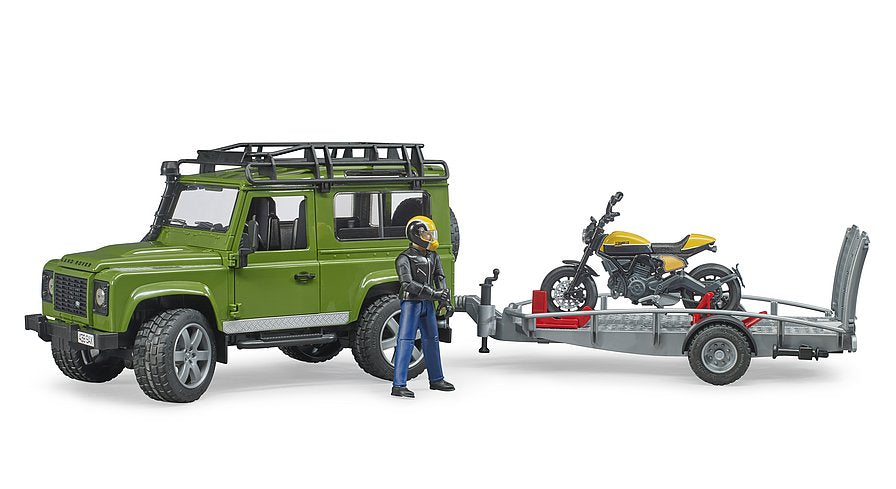 Land Rover Defender with Trailer & Scrambler