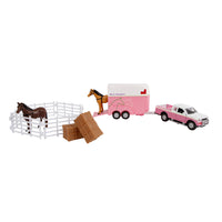 Kids Globe Pink Mitsubishi with horse trailer & accessories